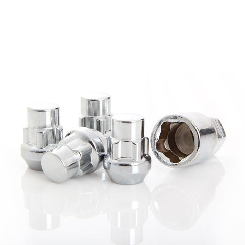 12X1.5 | KIT - ACORN WHEEL LOCK - 4X | CHROME | CONICAL | 19MM/21MM HEAD