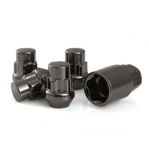 1/2-20 | KIT - ACORN WHEEL LOCK - 4X | BLACK | CONICAL | 19MM/21MM HEAD