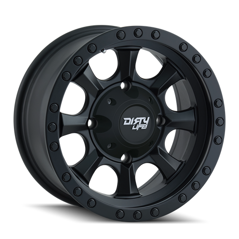 DIRTY LIFE IRONMAN MATTE BLACK WITH SIMULATED RING WHEELS | 15X7 | 4X156 | OFFSET: 13MM | CB: 115.1MM