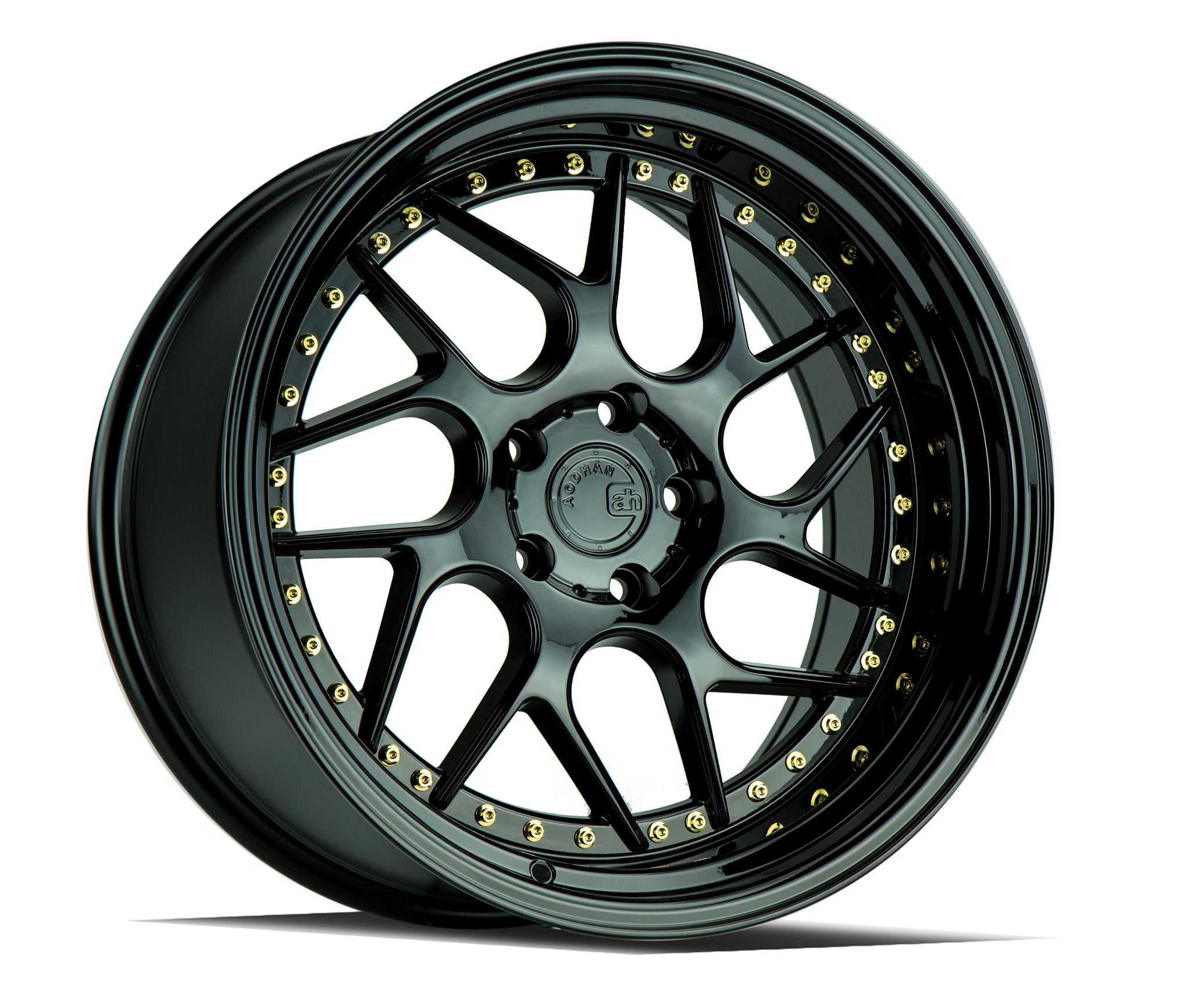 AODHAN DS01 GLOSS BLACK GOLD RIVETS WHEELS | 18X10.5 | 5X114.3 | OFFSET: 22MM | CB: 73.1MM