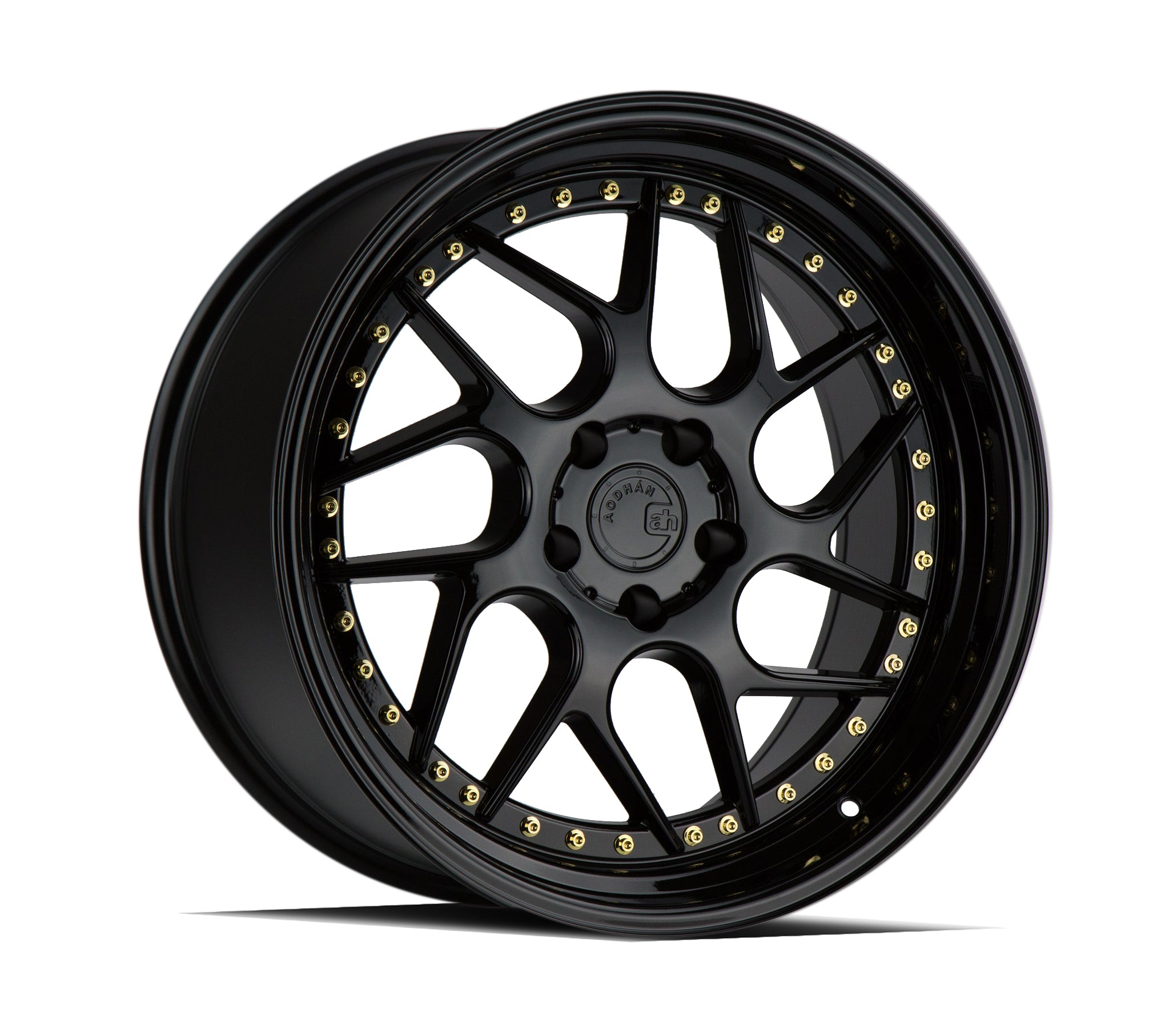 AODHAN DS01 GLOSS BLACK GOLD RIVETS WHEELS | 18X8.5 | 5X100 | OFFSET: 35MM | CB: 73.1MM