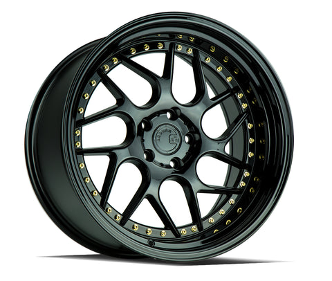 AODHAN DS01 GLOSS BLACK GOLD RIVETS WHEELS | 19X10.5 | 5X114.3 | OFFSET: 15MM | CB: 73.1MM