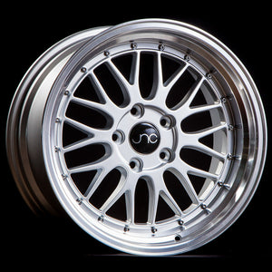 JNC JNC005 SILVER WITH MACHINED LIP WITH CHROME RIVETS WHEELS | 17X9.5 | 5X120 | OFFSET: 32MM | CB: 72.6MM