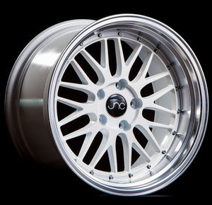 JNC JNC005 WHITE WITH MACHINED LIP WITH CHROME RIVETS WHEELS | 17X9.5 | 5X114.3 | OFFSET: 32MM | CB: 73.1MM