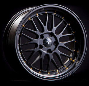 JNC JNC005 BLACK WITH GOLD RIVETS WHEELS | 19X9.5 | 5X120 | OFFSET: 35MM | CB: 72.6MM