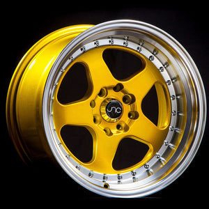 JNC JNC010 CANDY GOLD WITH MACHINED LIP WITH CHROME RIVETS WHEELS | 17X8 | 5X114.3 | OFFSET: 30MM | CB: 73.1MM