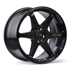 ENKEI T6R GLOSS BLACK WHEELS | 18X8.5 | 5X114.3 | OFFSET: 38MM | CB: 72.6MM