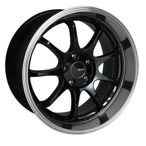 ENKEI TENJIN GLOSS BLACK WITH MACHINED LIP WHEELS | 17X9 | 5X100 | OFFSET: 45MM | CB: 72.6MM