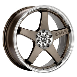 ENKEI EV5 BRONZE WITH MACHINED LIP WHEELS | 17X7 | 4X100/4X114.3 | OFFSET: 38MM | CB: 72.6MM