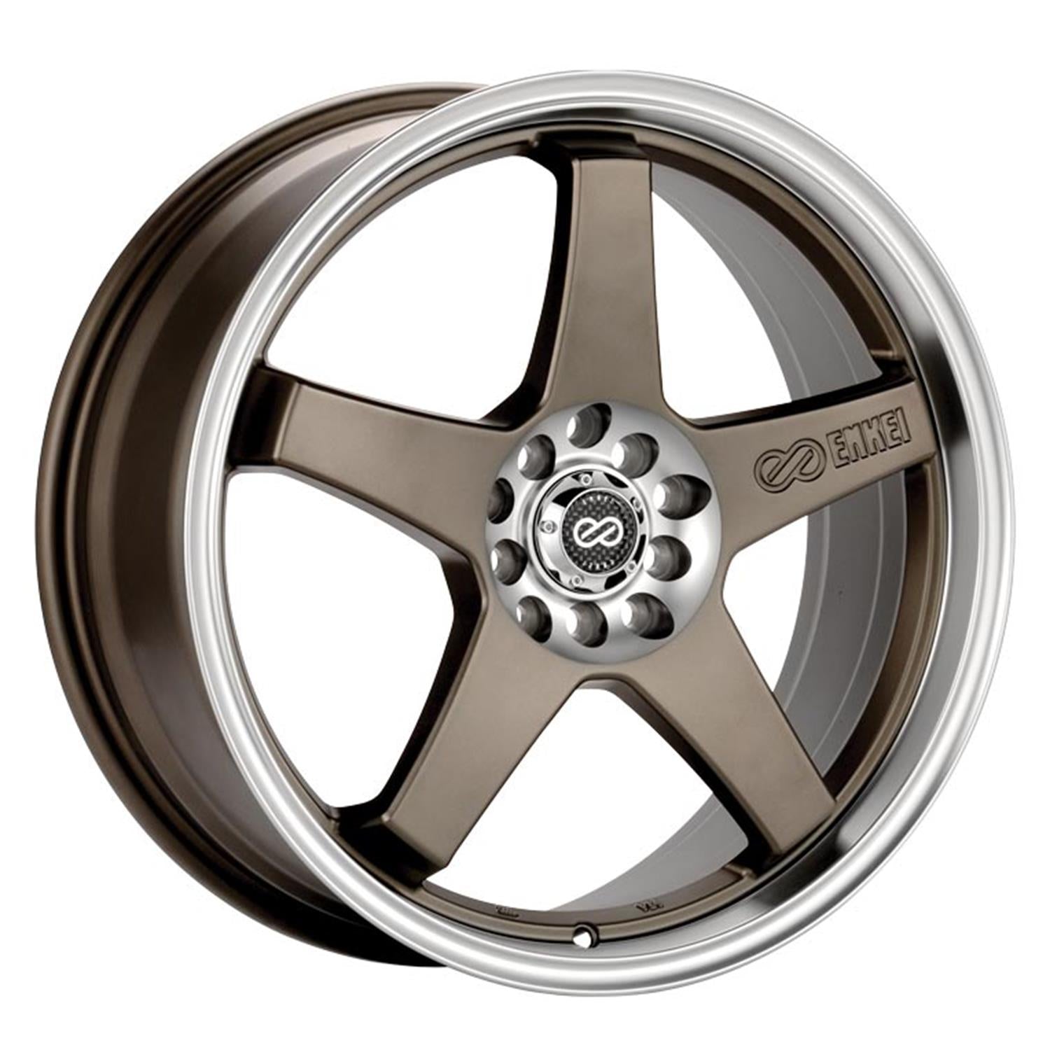 ENKEI EV5 BRONZE WITH MACHINED LIP WHEELS | 18X7.5 | 5X105/5X110 | OFFSET: 38MM | CB: 72.6MM