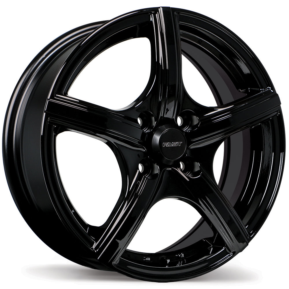 FAST JET GLOSS BLACK WHEELS | 14X5.5 | 4X100 | OFFSET: 40MM | CB: 56.1MM