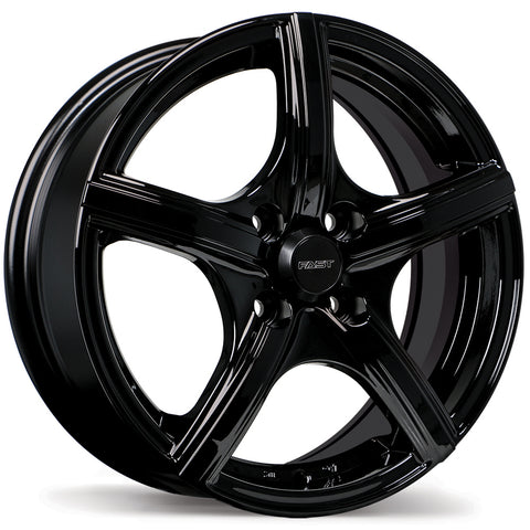 FAST JET GLOSS BLACK WHEELS | 14X5.5 | 4X100 | OFFSET: 40MM | CB: 60.1MM