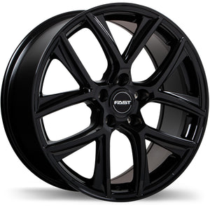 FAST TACTIC GLOSS BLACK WHEELS | 16X6.5 | 5X114.3 | OFFSET: 45MM | CB: 67.1MM