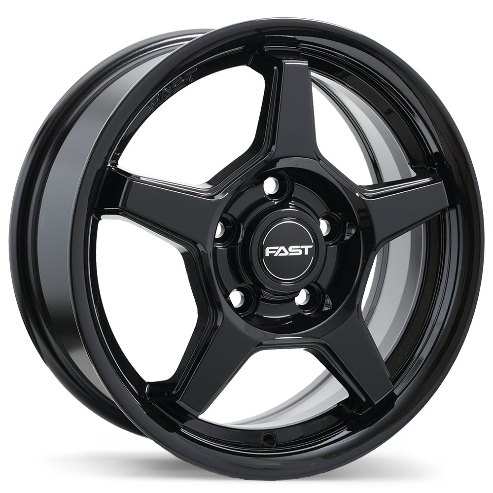 FAST FLAIR GLOSS BLACK WHEELS | 15X6 | 5X114.3 | OFFSET: 40MM | CB: 67.1MM