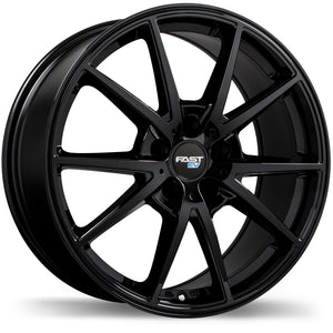 FAST EV02 GLOSS BLACK WHEELS | 17X6.5 | 5X114.3 | OFFSET: 38MM | CB: 67.1MM