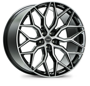 VOSSEN HF2 GLOSS BLACK WITH MACHINED BRUSHED SPOKE FACES AND OUTER LIP WHEELS | 22X10.5 | 5X120 | OFFSET: 38MM | CB: 74.1MM