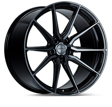 VOSSEN HF3 GLOSS BLACK WITH MACHINED SPOKE FACES AND DOUBLE DARK TINT WHEELS | 24X10 | 5X120 | OFFSET: 32MM | CB: 72.56MM