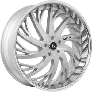 LEXANI DECATUR SILVER MACHINED FACE WITH SS LIP WHEELS | 24X10 | BLANK | OFFSET: 10MM | CB: 74.1MM