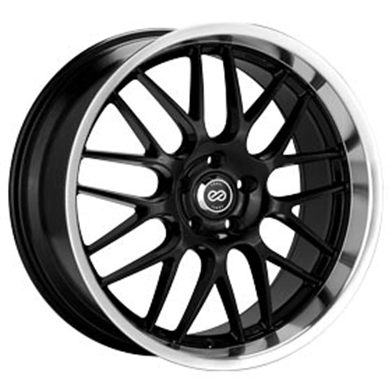 ENKEI LUSSO GLOSS BLACK WITH MACHINED LIP WHEELS | 18X7.5 | 5X100 | OFFSET: 42MM | CB: 72.6MM