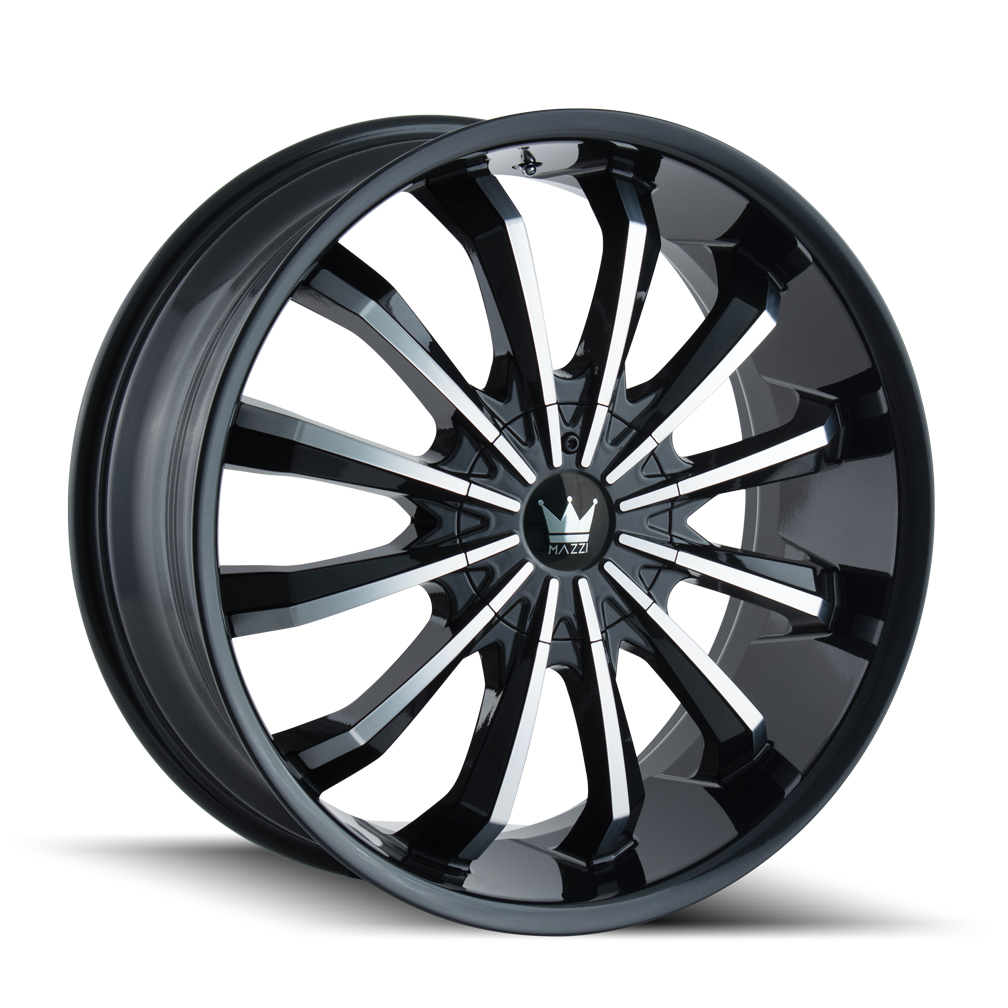 MAZZI 341 FUSION GLOSS BLACK MACHINED WHEELS | 22X9.5 | 5X115/5X120 | OFFSET: 18MM | CB: 74.1MM