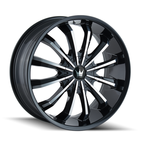 MAZZI 341 FUSION GLOSS BLACK MACHINED WHEELS | 20X8.5 | 5X112/5X120 | OFFSET: 35MM | CB: 74.1MM