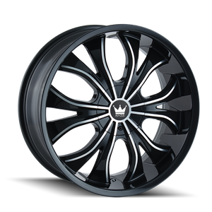 MAZZI 342 HUSTLER GLOSS BLACK MACHINED WHEELS | 22X9.5 | 5X127/5X139.7 | OFFSET: 18MM | CB: 87MM