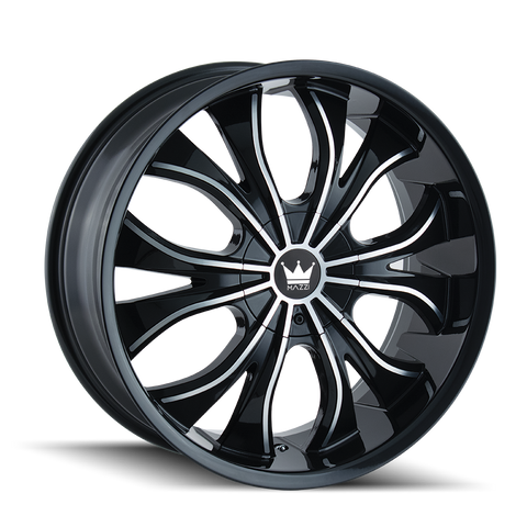 MAZZI 342 HUSTLER GLOSS BLACK MACHINED WHEELS | 22X9.5 | 5X127/5X139.7 | OFFSET: 18MM | CB: 87MM