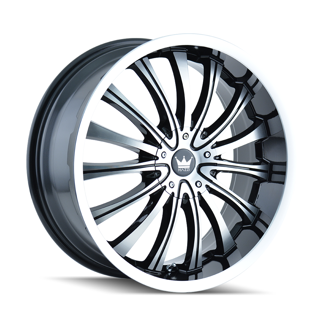 MAZZI 351 HYPE GLOSS BLACK MACHINED WHEELS | 20X8.5 | 5X108/5X114.3 | OFFSET: 40MM | CB: 72.62MM