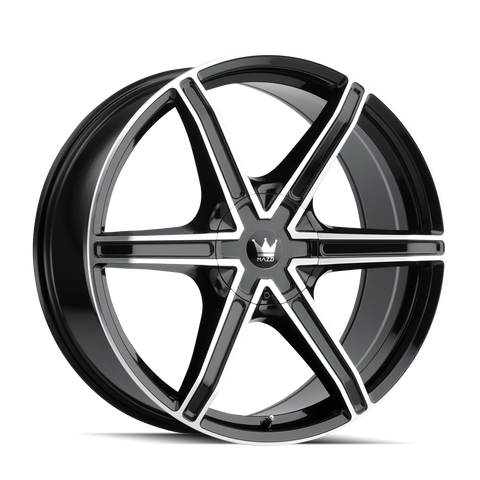 MAZZI 371 STILTS GLOSS BLACK MACHINED WHEELS | 24X9.5 | 5X115/5X120 | OFFSET: 18MM | CB: 74.1MM