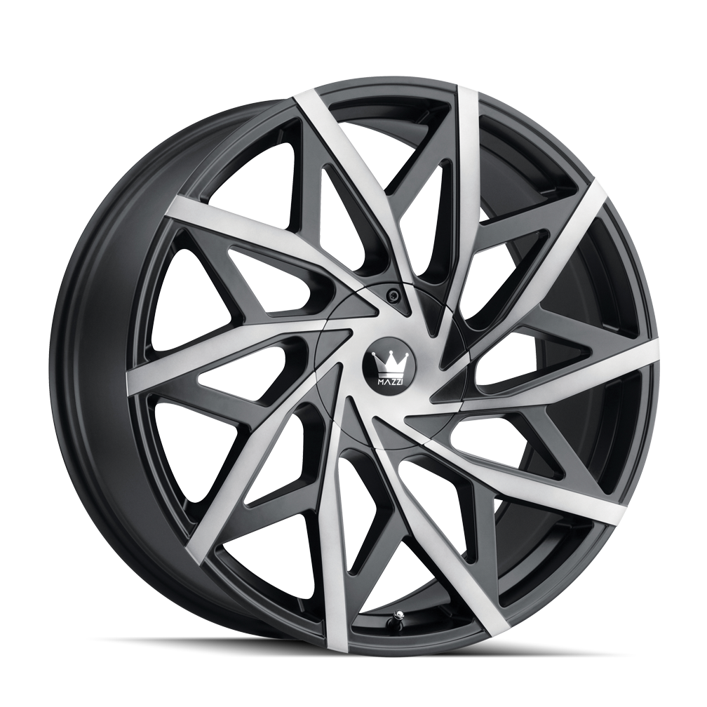 MAZZI 372 BIG EASY MATTE BLACK MACHINED WITH DARK WHEELS | 22X9.5 | 5X127/5X139.7 | OFFSET: 18MM | CB: 87MM