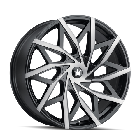 MAZZI 372 BIG EASY MATTE BLACK MACHINED WITH DARK WHEELS | 18X8 | 5X110/5X115 | OFFSET: 35MM | CB: 72.6MM