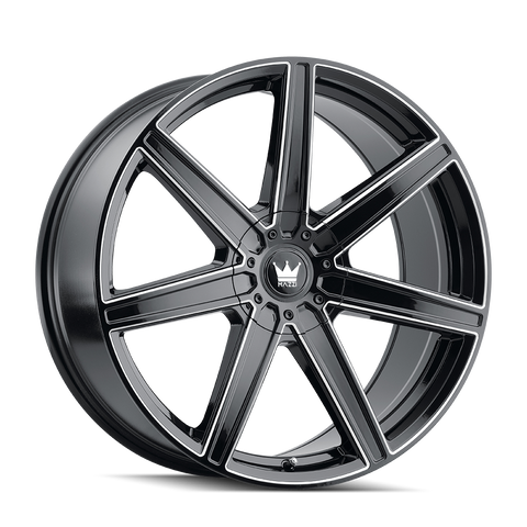 MAZZI 376 LAGUNA GLOSS BLACK MILLED WHEELS | 20X8.5 | 5X108/5X114.3 | OFFSET: 35MM | CB: 72.6MM