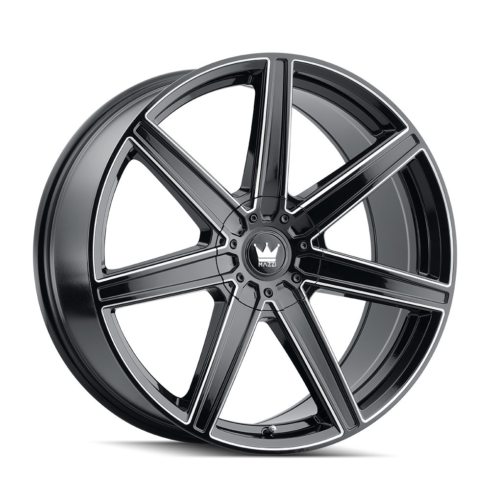 MAZZI 376 LAGUNA GLOSS BLACK MILLED WHEELS | 20X8.5 | 5X114.3/5X127 | OFFSET: 35MM | CB: 72.6MM