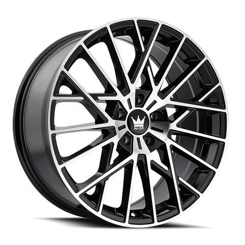 MAZZI 378 JINX GLOSS BLACK MACHINED WHEELS | 18X8 | 5X112 | OFFSET: 40MM | CB: 66.56MM