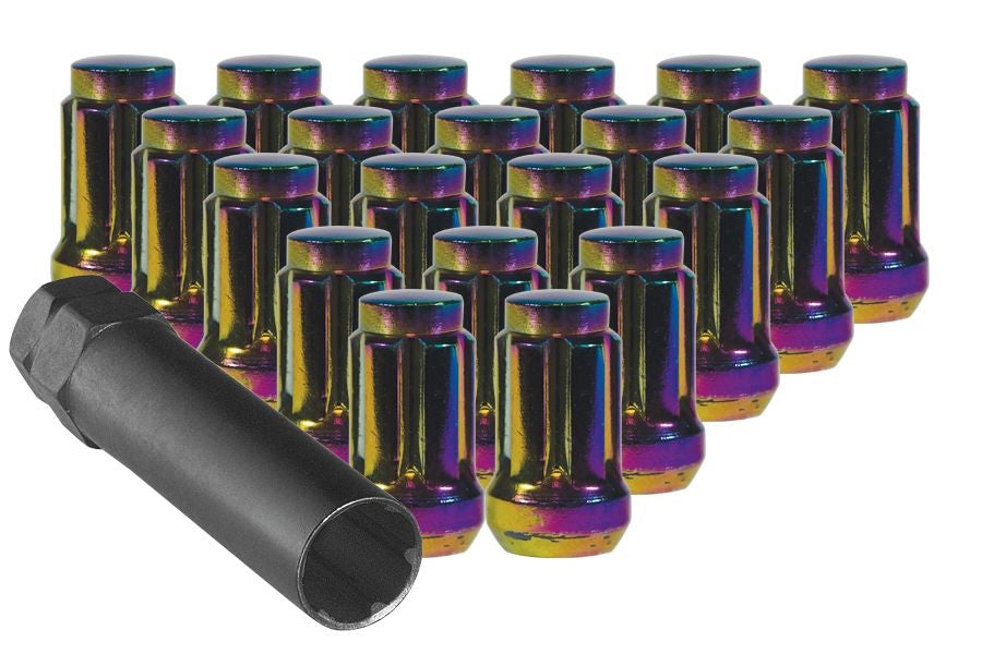 12X1.25 | KIT - TUNER SPLINE - 20X | NEO CHROME | CONICAL | 19MM/21MM HEAD