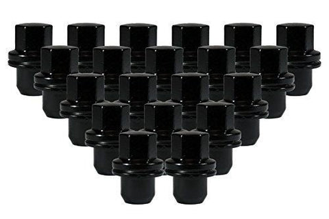 14X1.5 | KIT - OE STYLE NUT WITH WASHER (RANGE ROVER) - 20X | BLACK | FLAT | 22MM HEAD