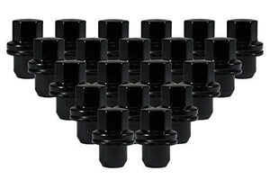 14X1.5 | KIT - OE STYLE NUT WITH WASHER (RANGE ROVER) - 20X | BLACK | FLAT | 22MM HEAD