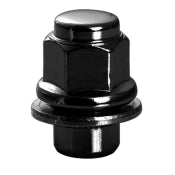 12X1.5 | OE STYLE NUT WITH WASHER - BLACK (TOYOTA) | BLACK | FLAT | 21MM HEAD