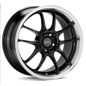 ENKEI PF01 BLACK MACHINED LIP WHEELS | 17X8 | 5X114.3 | OFFSET: 50MM | CB: 75MM