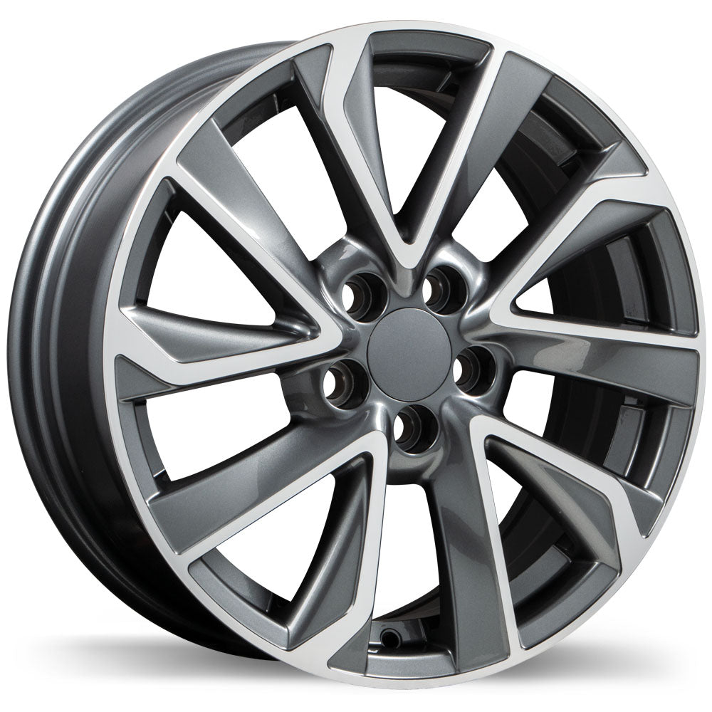 REPLIKA R240 GLOSS GUNMETAL WITH MACHINED FACE WHEELS | 16X6.5 | 5X100 | OFFSET: 39MM | CB: 54.1MM