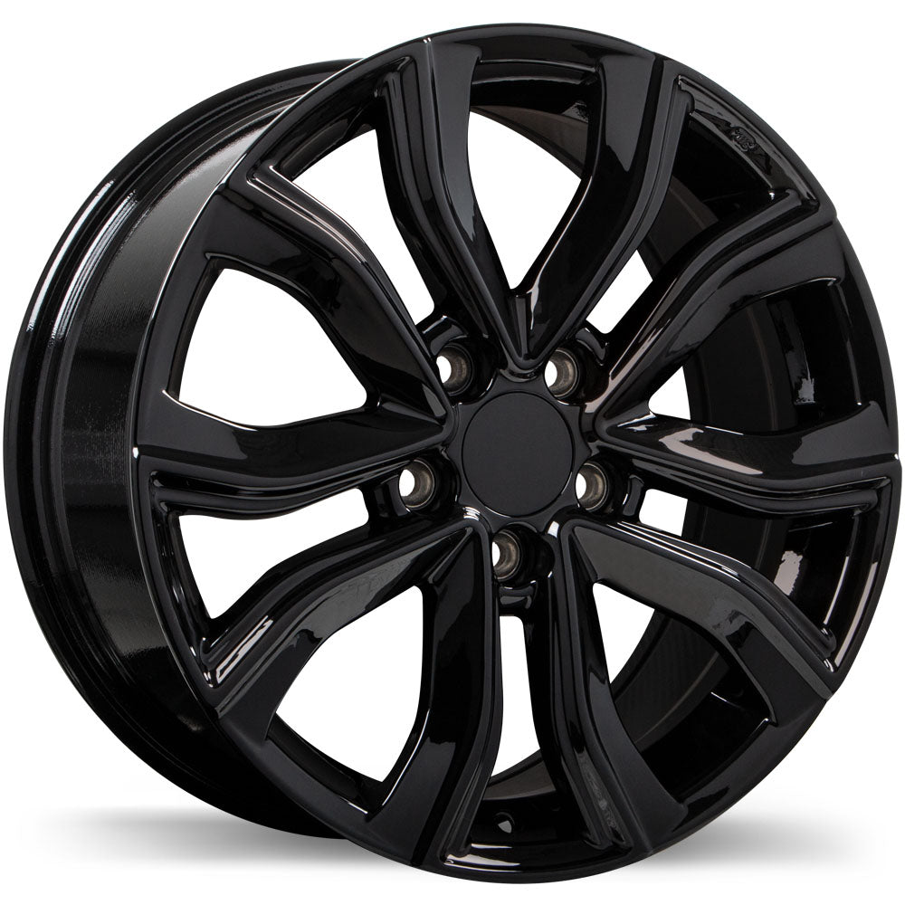 REPLIKA R256 GLOSS BLACK WHEELS | 17X7.5 | 5X114.3 | OFFSET: 45MM | CB: 64.1MM