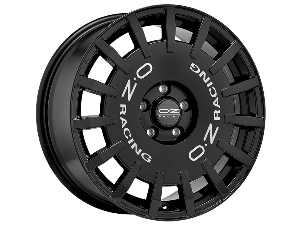 OZ RACING-SPARCO RALLY RACING GLOSS BLACK SILVER LETTERING WHEELS | 17X7 | 4X100 | OFFSET: 37MM | CB: 73.1MM