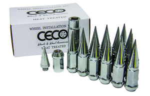 12X1.25 | KIT - 2 PIECE SPIKE LUG NUTS - 20X | CHROME | CONICAL | 19MM