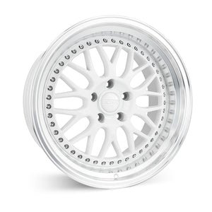 ESR SR01 GLOSS WHITE WITH MACHINED LIP WHEELS | 19X8.5 | 5X114.3 | OFFSET: 30MM | CB: 72.6MM