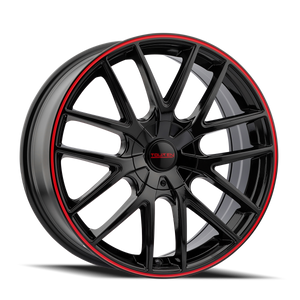 TOUREN 3260 TR60 GLOSS BLACK WITH RED RING WHEELS | 17X7.5 | 5X112/5X120 | OFFSET: 42MM | CB: 72.62MM