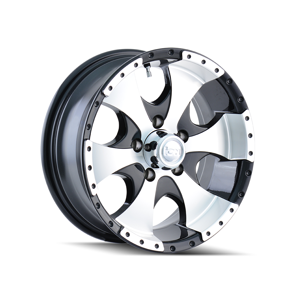 ION TYPE 136 GLOSS BLACK MACHINED WHEELS | 15X6 | 5X114.3 | OFFSET: 0MM | CB: 83.82MM