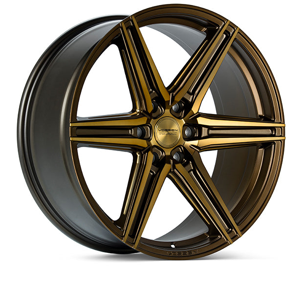 VOSSEN HF6-2 MATTE BRONZE WITH MACHINED SPOKE FACES AND DARK TINT WHEELS | 24X10 | 6X135 | OFFSET: 25MM | CB: 87.1MM