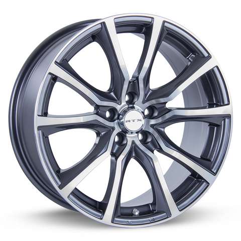 RTX CONTOUR GUNMETAL WITH MACHINED WHEELS | 16X7 | 5X114.3 | OFFSET: 40MM | CB: 73.1MM