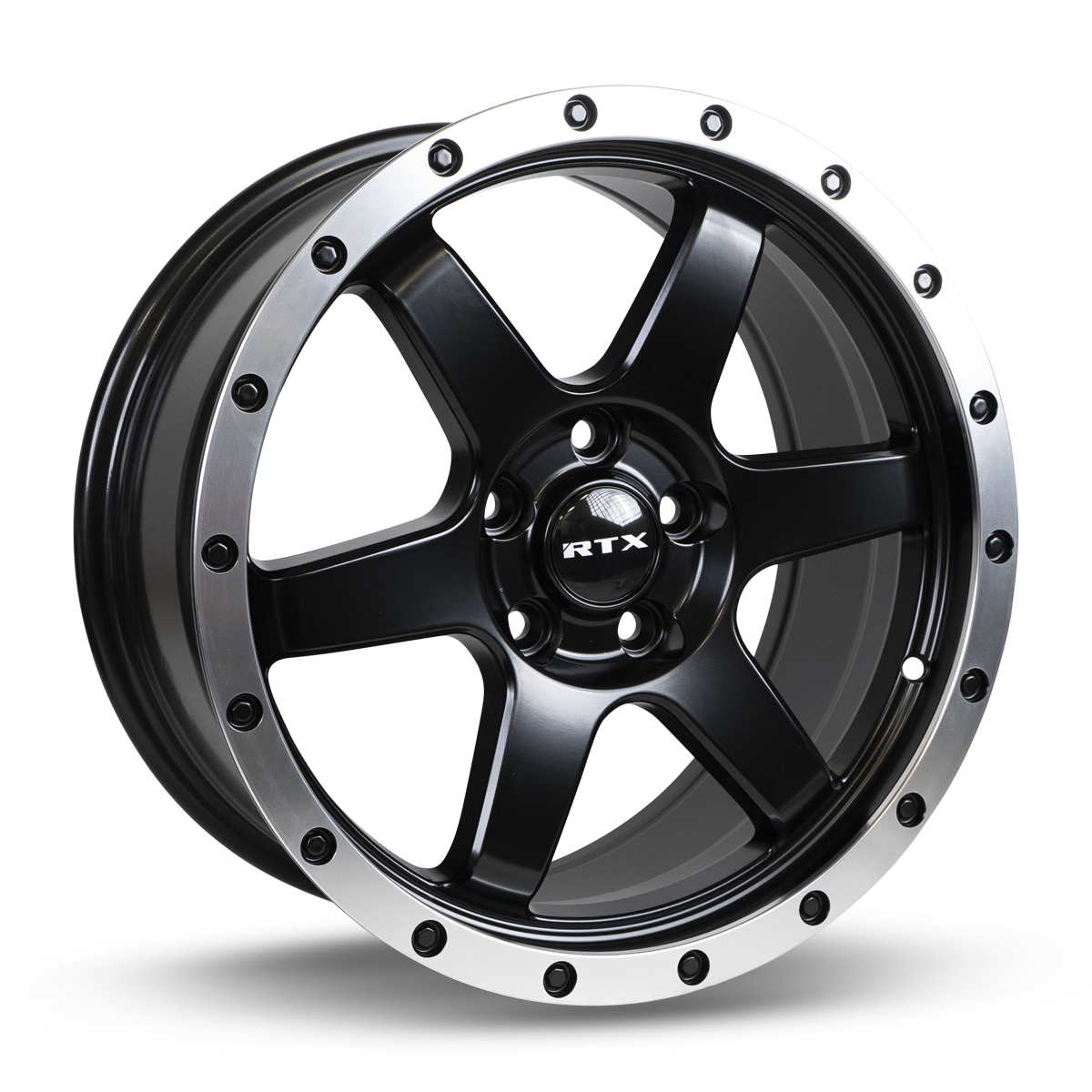 RTX DAKAR SATIN BLACK WITH MACHINED EDGE LIP WHEELS | 17X8 | 5X114.3 | OFFSET: 35MM | CB: 73.1MM