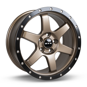 RTX DAKAR SATIN BRONZE BLACK EDGE LIP WHEELS | 17X8 | 5X114.3 | OFFSET: 35MM | CB: 73.1MM